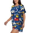 thumbnail image 2 of Picia Animals Rescue Team Pajamas Sets for Women Soft Short-Sleeved Pjs with Lounge Shorts Two Piece Sleepwear-Small, 2 of 9