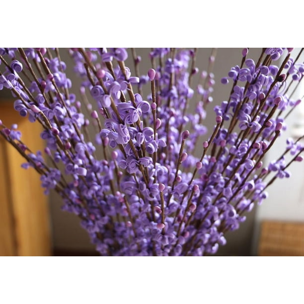 Xiao Hua 10 flores artificiales de jazmín de 75 cm de largo, ramo de flores falsas, ramas secas de jazmín artificial (morado)