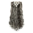 thumbnail image 3 of Qlenkay Clip in Hair Extensions Synthetic Hair 7 pcs Double Weft Long Wavy Straight Hair Extension for Women, 3 of 8