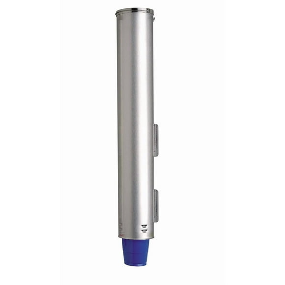 Dispense-Rite ADJ-NW-81 Surface Mount Gravity Feed Cup Dispenser, Stainless Steel, 3-1/4" to 3-7/8" Diameter, 4-1/8" Dia. X 25-1/2" L