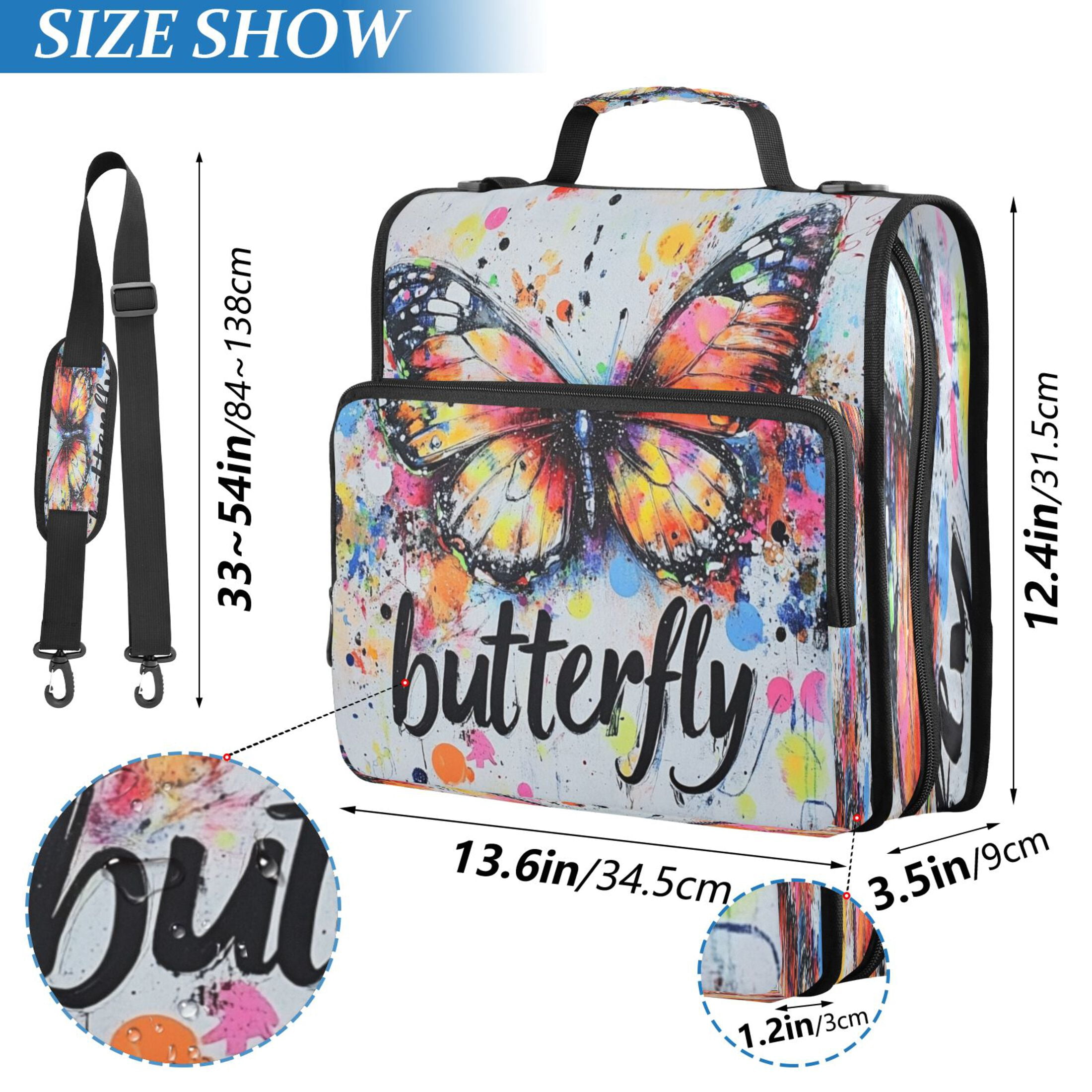 YAZAOO Zipper Binder trapper keeper Documents Organized Design Vibrant Metamorphosis Printed