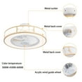 thumbnail image 5 of 20 inches Caged Ceiling Fan with Light and APP Remote Control, Modern Indoor Bladeless Low Profile Reversible Fan Flush Mount Chandelier Ceiling Light Fixture 85-265V, 5 of 7