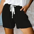 thumbnail image 2 of Riforla Women's Fashionable Printed Drawstring Shorts Summer Elastic Waist Casual and Lightweight with Pockets Shorts for Women Black XL, 2 of 6