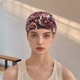 thumbnail image 4 of Unique Bargains Women's 1pc Fashion Pattern Wide Headwrap10.24"x4.72" Wine Red, 4 of 5