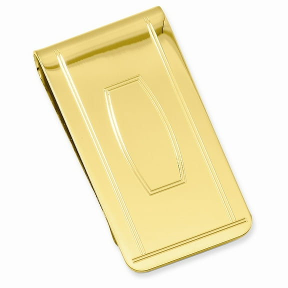Gold-plated Kelly Waters with Engraveable Area Money Clip; for Adults and Teens; for Women and Men