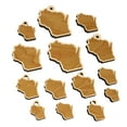 thumbnail image 1 of Wisconsin State Silhouette Wood Mini Charms Shapes DIY Craft Jewelry - No Hole - 18mm (17pcs), 1 of 7