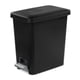 thumbnail image 2 of Sterilite - Papelera rectangular StepOn de 2,7 galones con tapa, pequeño cubo de basura de plástico para el baño, dormitorio o oficina en casa, pedal y forro, color negro, paquete de 2, 2 of 7