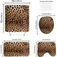 thumbnail image 2 of Onalasyc 4 Pcs Leopard Shower Curtain,Cheetah Print Bathroom Set Shower Curtain Sets with Rugs,Brown Animal Print Shower Curtain Bathroom Decor Sets,juego de baños de Set completo with 12 Pcs Hook, 2 of 4