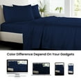 thumbnail image 3 of SGI Bedding Microfiber Made Bed Sheet Set - Split King Size Sheets 5Pc Microfiber Sheets Soft, Durable Sheets 15" Deep Navy Blue, 3 of 7
