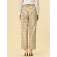 thumbnail image 4 of Pantalones a cuadros casuales Allegra K para Mujer Beige caqui claro S, 4 of 5