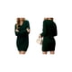 thumbnail image 3 of Vestido Tipo Suéter con Cuello en V para Mujer, Estilo Suéter Tipo Túnica Holgado Informal de Larga con Punto y Larga para Otoño. Verde Oscuro XXXL, 3 of 7