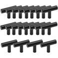 thumbnail image 1 of CHAO Juego de 20 manijas para muebles de cocina de acero inoxidable, barra en forma de T, manija negra para cajón y armario con tornillos, 1 of 5