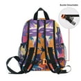 thumbnail image 5 of FORMRS School Backpack with Front Zippered Pocket 12" Student Travel Daypack, Colorful Painted Flowers Pattern, 5 of 6