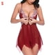 thumbnail image 1 of Camisón de la perspectiva del vestido de la ropa de dormir del cordón floral atractivo de las mujeres, rojo vino, S tholdsy XX000215-03, 1 of 7
