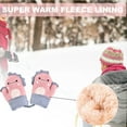 thumbnail image 4 of Manoplas para niños pequeños con cordón, guantes de nieve con forro de lana cálidos tejidos con dibujos animados para invierno 886, 4 of 5