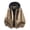 Brown, variant on Mens Western Style Trucker Faux Suede Leather Hooded Jacket Snap Button Oversized Cowboy Jacket with Side Pockets