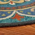 thumbnail image 3 of 4â€™ Round Blue Floral Mandala Area Rug, 3 of 5