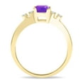 thumbnail image 2 of SZUL Women's Square Shaped Amethyst and Diamond Sparkle Ring in 10K Yellow Gold, 2 of 5