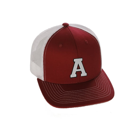 Structured Trucker Mesh Hat Custom Colors Letter A Initial Baseball Mid Profile