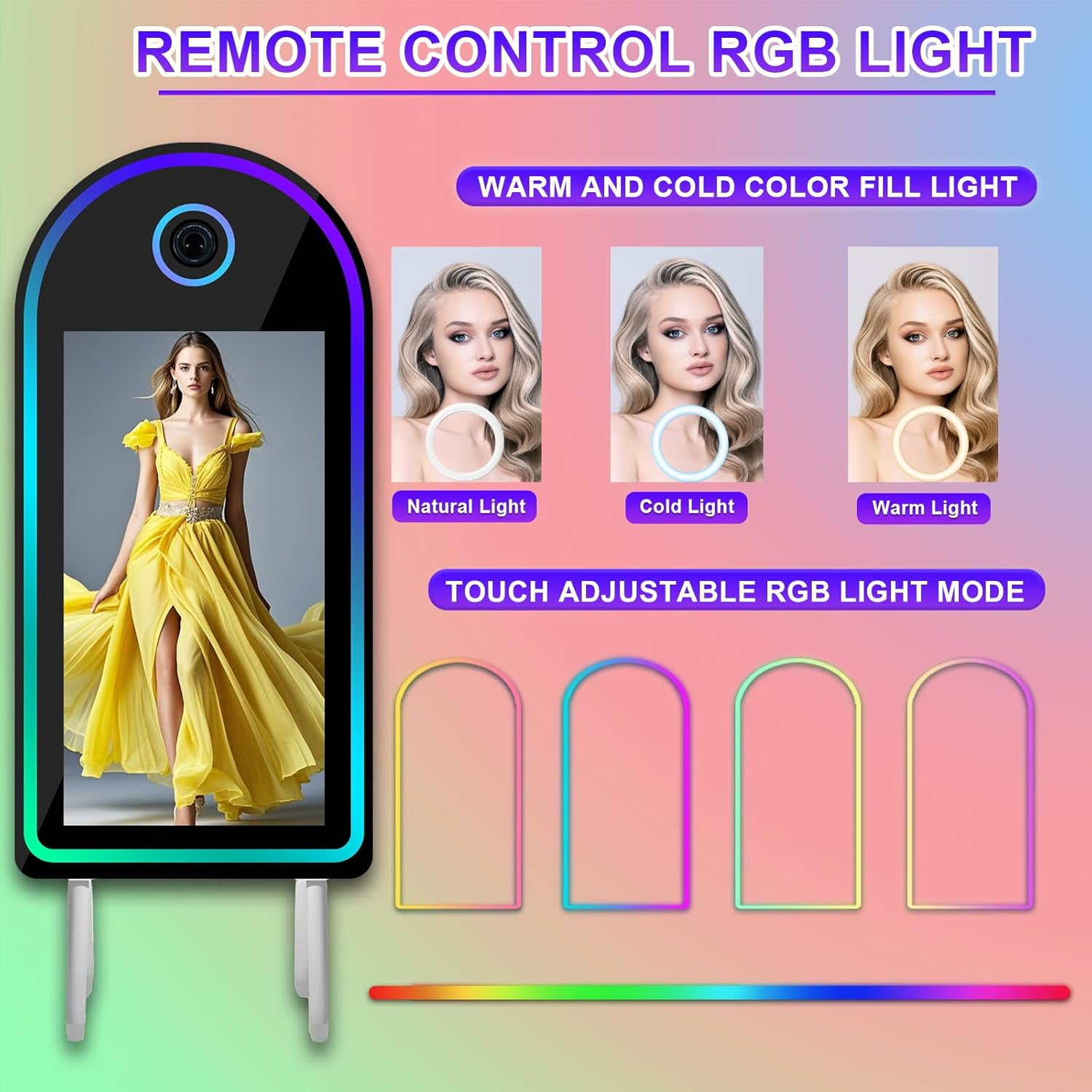 LivFiv Portable Magic Mirror Selfie Photo Booth 32 inch Touch Screen for Party Events Wedding