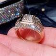 thumbnail image 3 of Bling Pinky Ring for Men 18K Gold Plated Simulated Diamond Ring Hip Hop Iced Out Men's Gold Ring Size 7-12, 3 of 5