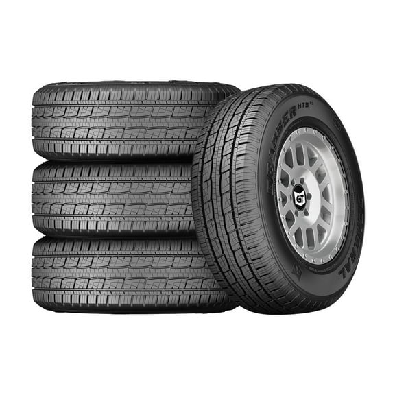 Set of 4 General Grabber HTS60 LT235/80R17 120/117R E Tires Fits: 2011-18 Chevrolet Silverado 3500 HD LTZ, 2011-13 Ram 3500 Laramie Longhorn