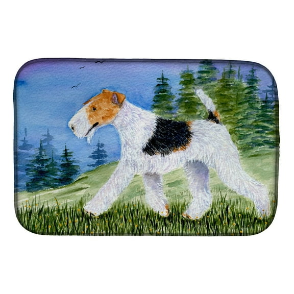 Caroline's Treasures Fox Terrier Dish Drying Mat