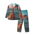 thumbnail image 1 of Balery Swimming Goggled Flamingo Pijama para Hombre de Dos Piezas con Manga Larga, Conjunto de Dormir y Descanso Suave con Bolsillos-Large, 1 of 6