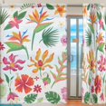 thumbnail image 2 of Coolnut Sheer Curtains Tropical Flowers Gauze Door and Window Voile Curtain Panels for Bedroom Living Room W55 x L84 In 2, 2 of 4