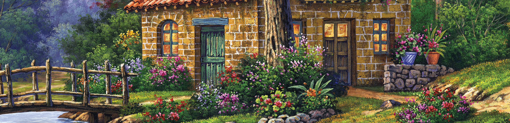 Ceaco - Arturo Zarraga - Cottage by the River - 500pc Piece Interlocking Jigsaw Puzzle