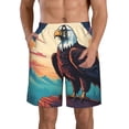 thumbnail image 2 of Uemuo Cartoon Iceberg Bald Eagle Pattern Men's Swim Trunks Hawaiian Beach Bathing Suit Swimsuits Beach Quick-Dry Shorts with Pockets-XX-Large, 2 of 9