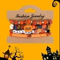 thumbnail image 5 of Inerposs Halloween Bracelets, Gothic Layered Beaded Bracelets, Spooky Ghost Pumpkin Stackable Stretch Bracelet, Perfect for Halloween Costumes and Accessories, Ideal Jewelry Gifts for Women, 5 of 6