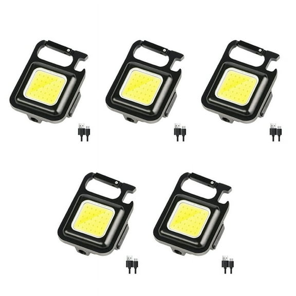 NEW 5X COB Flashlight,500Lumen Bright Rechargeable Keychain Flashlight 3 Light Mode with Bottle Opener for Fishing,Camping
