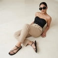 thumbnail image 5 of Cushionaire Alias Squared Toe Womens Sandals, T-Strap Flat Sandal with Cushioned Footbed and Adjustable Ankle Strap, 5 of 22