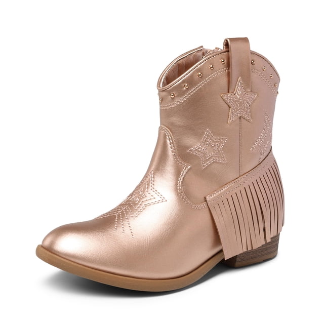 Botas DREAM PAIRS SDBO2302K para niñas con borlas y tobillo en color oro rosa