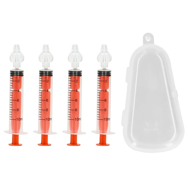 Tubo de aguja irrigador nasal, cavidad para rinitis de bebé, kit de enjuague nasal de silicona reutilizable para recién nacidos y niños pequeños, color naranja