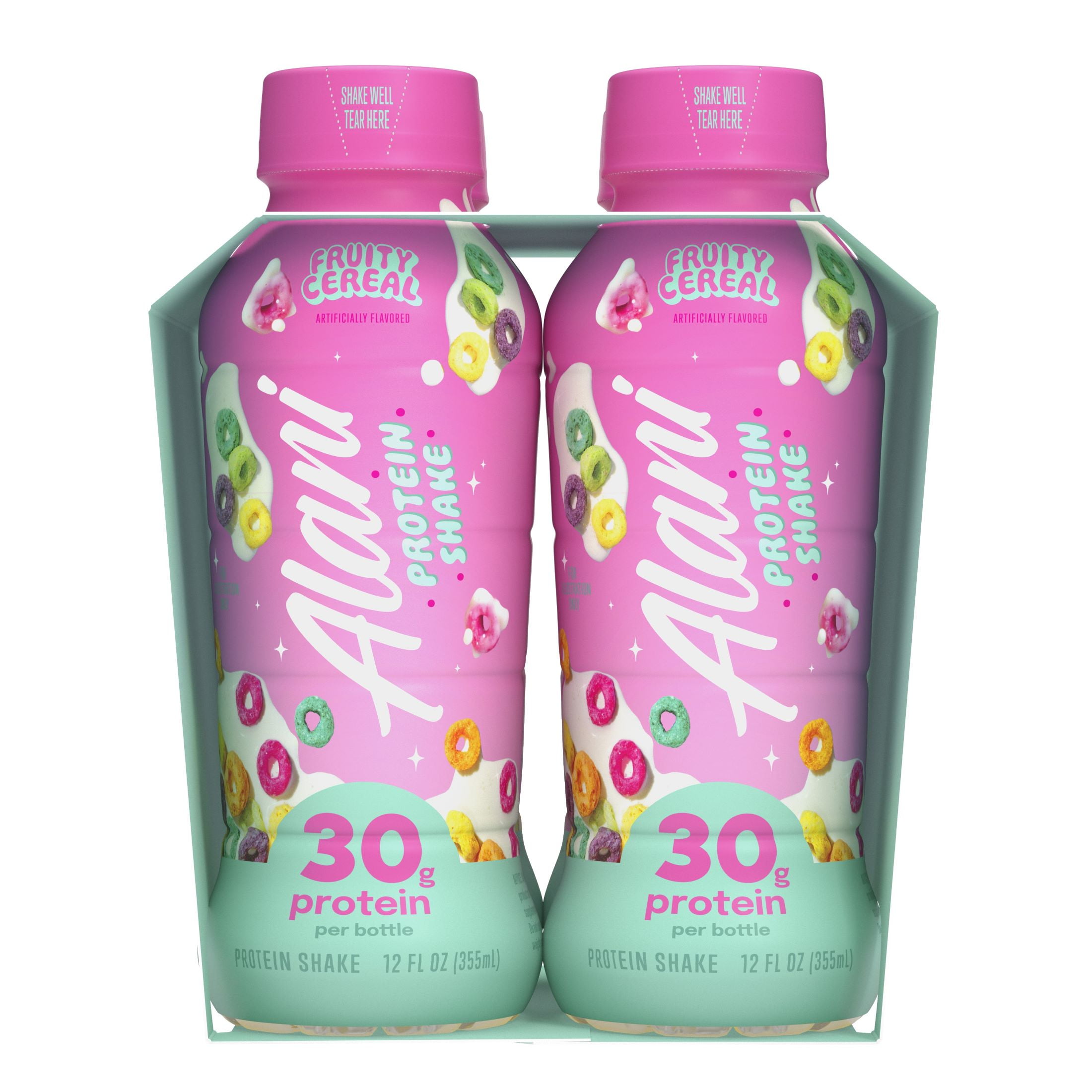 Alani Nu Protein Shake, Fruity Cereal, 12 fl oz, 4 Pack, Bottles, 30g Protein, Gluten Free