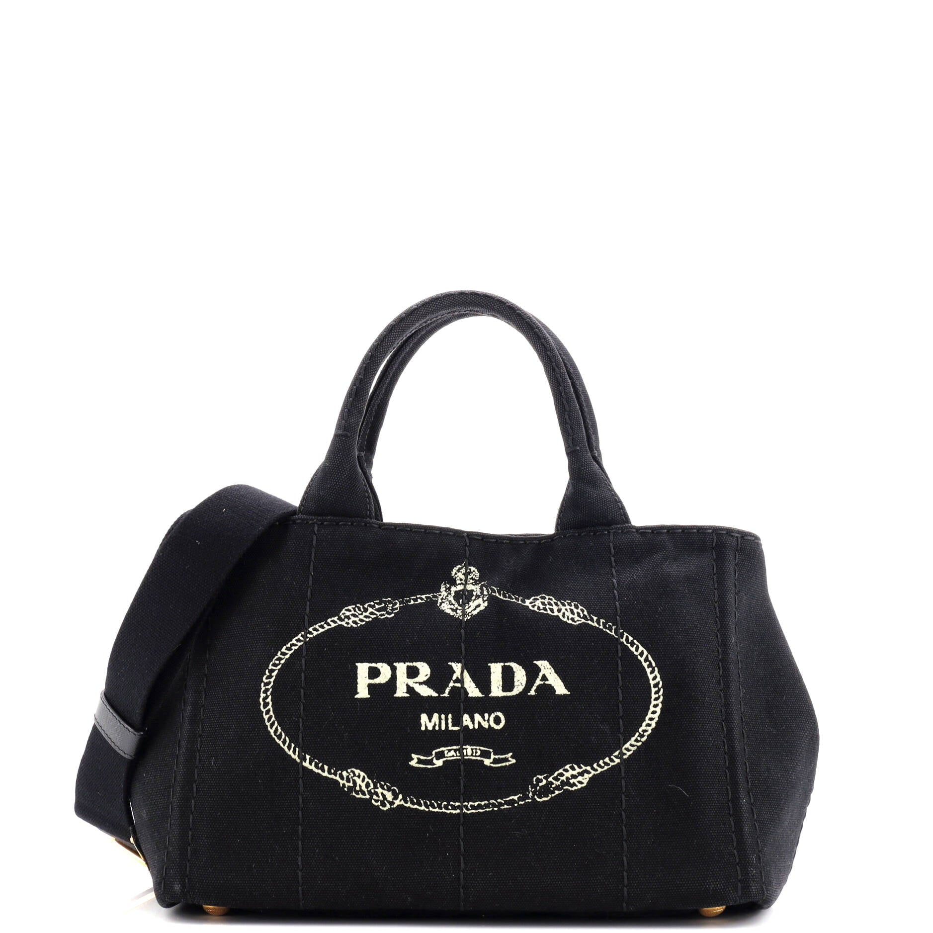 Pre-Owned Prada Prada Canapa Convertible Tote Canvas Mini By Rebag