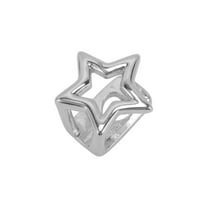 Unique Bargains 1 Pc Fake Grills Hip Hop Hollowout Five-Pointed Star Teeth Grillz Silver Tone