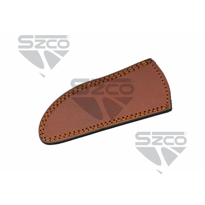 SZCO 8 Inch River Knife Stainless Steel Blade Full Tang Wood Handle Outdoor Camping Survival Knife with Leather Sheath and Lanyard Hole