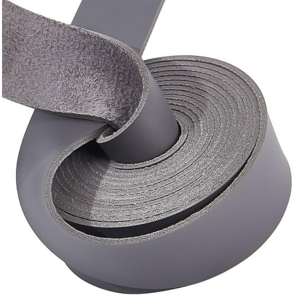 2.19 Yards PU Leather Strap 25mm/1inch Wide Flat Leather Straps for Single Sided Tooling Leather Strip for Crafts Making DIY Projects Clothing Purses Belts Gloves Gray for DIY