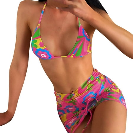 

Sports Bra Swim Top Womens Swimsuit 3 Piece Color Print Split Bathing Suit High Waist Wrap Bikini Beach Swimwear Light Board Shorts Supportive Swimsuits for Women Galaxy Shorts for Boys
