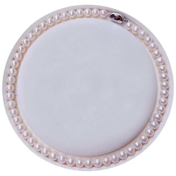 Freshwater Cultured Pearl Necklace For Women With AAA+ Quality Real Pearls | 20 Inches Pearl Strand With 925 Sterling Silver Clasp And Box