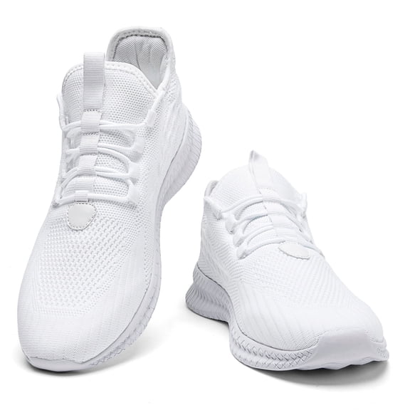 GLYGML Striped Knit Sneakers Lightweight Breathable Athletic Shoes with Non-Slip Sole for Running and Daily Wear