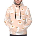 thumbnail image 4 of KLL Geese and Flower Print Mens Hoodie Long Sleeve Casual Pullover Hooded Sweatshirt Fashion Drawstring Hoodies with Pocket-4X-Large, 4 of 6