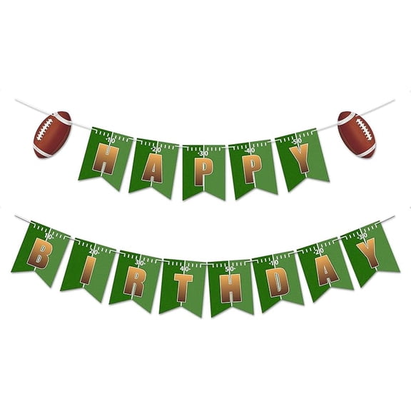 Football Happy Birthday Banner, First Down Football Birthday Party Decorations/Decor 2025