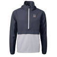 thumbnail image 2 of Men's Cutter & Buck  Navy/Gray New York Yankees Americana Logo Charter Eco Knit Recycled Anorak Half-Zip Jacket, 2 of 3