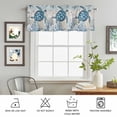 thumbnail image 5 of Kitchen Valances for Window, Marine Life Sea Turtles Light Filtering Rod Pocket Valance Curtain, Sea Stars Fish Corals Short Curtains Window Topper for Bedroom Bathroom Living Room 60x18in, 5 of 9