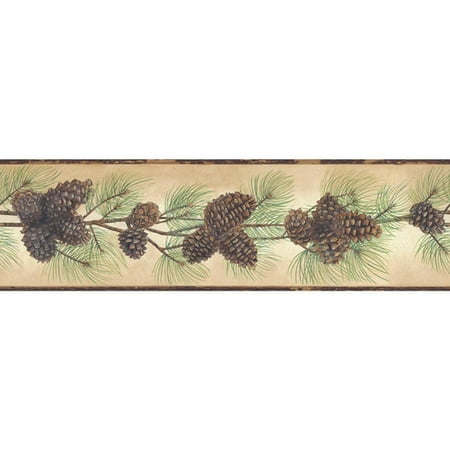 York Wallcoverings Portfolio II Pine Cone Branch 15' x 6