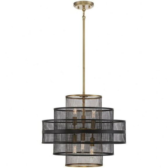 6 Light Pendant in Industrial Style-16 inches Tall and 20 inches Wide Bailey Street Home 159-Bel-4636230